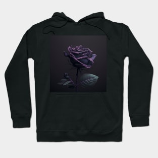 Dark Purple Rose on Dark Background Hoodie